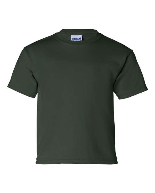 Gildan Ultra Cotton® Youth T-Shirt 2000B Forest Green Custom Embroidered Business Logo