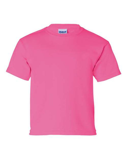 Gildan Ultra Cotton® Youth T-Shirt 2000B Heliconia Custom Embroidered Business Logo