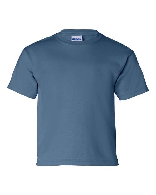 Gildan Ultra Cotton® Youth T-Shirt 2000B Indigo Blue Custom Embroidered Business Logo