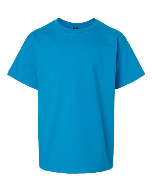 Gildan Ultra Cotton® Youth T-Shirt 2000B Safety Pink Custom Embroidered Business Logo