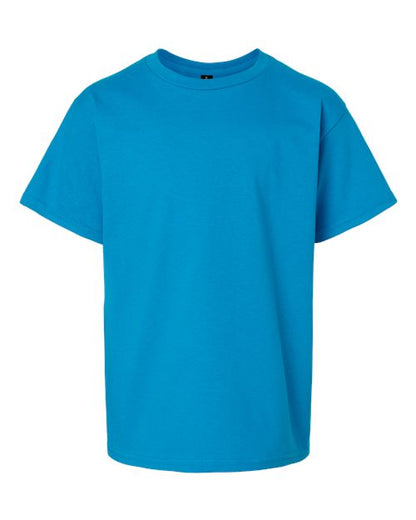 Gildan Ultra Cotton® Youth T-Shirt 2000B Safety Pink Custom Embroidered Business Logo