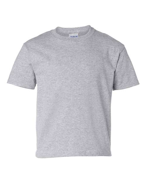 Gildan Ultra Cotton® Youth T-Shirt 2000B Sport Grey Custom Embroidered Business Logo