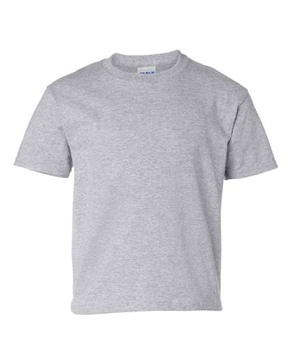 Gildan Ultra Cotton® Youth T-Shirt 2000B Sport Grey Custom Embroidered Business Logo
