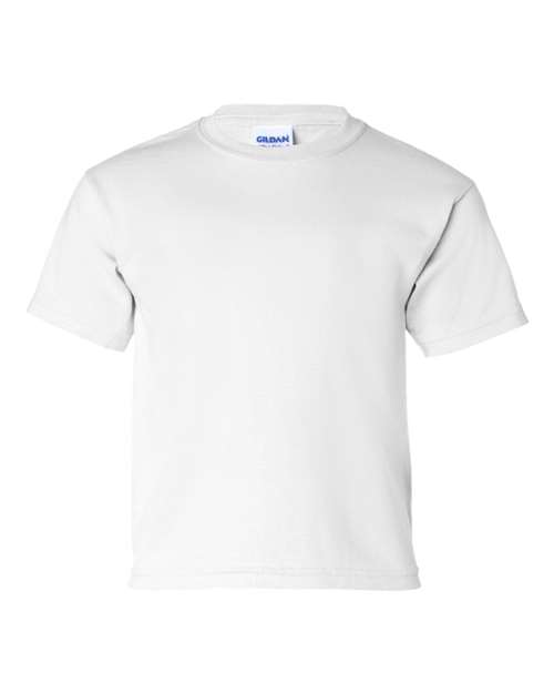 Gildan Ultra Cotton® Youth T-Shirt 2000B White Custom Embroidered Business Logo