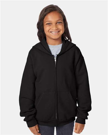 Custom Embroidered  Hanes EcoSmart® Youth Full-Zip Hooded Sweatshirt P480  