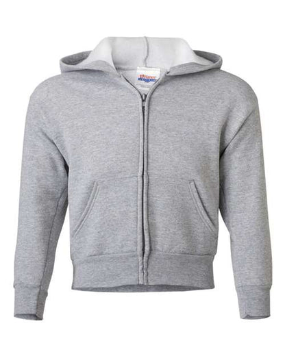Hanes EcoSmart® Youth Full-Zip Hooded Sweatshirt P480