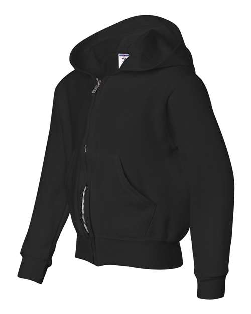 JERZEES NuBlend® Youth Full-Zip Hooded Sweatshirt 993BR Custom Embroidered Business Logo