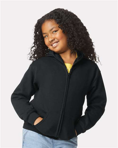 Gildan Heavy Blend™ Youth Full-Zip Hooded Sweatshirt 18600B Custom Embroidered Business Logo