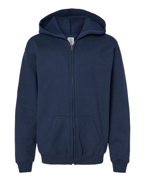 Gildan Heavy Blend™ Youth Full-Zip Hooded Sweatshirt 18600B Custom Embroidered Business Logo