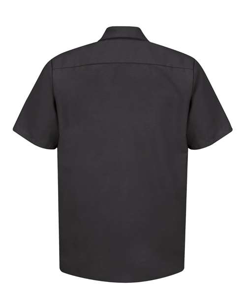 Custom EmbroideredRed Kap Men's Industrial Short Sleeve Work Shirt 709 Black