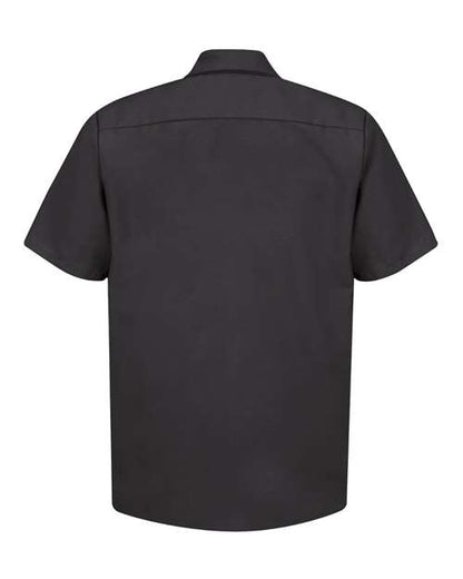 Custom EmbroideredRed Kap Men's Industrial Short Sleeve Work Shirt 709 Black