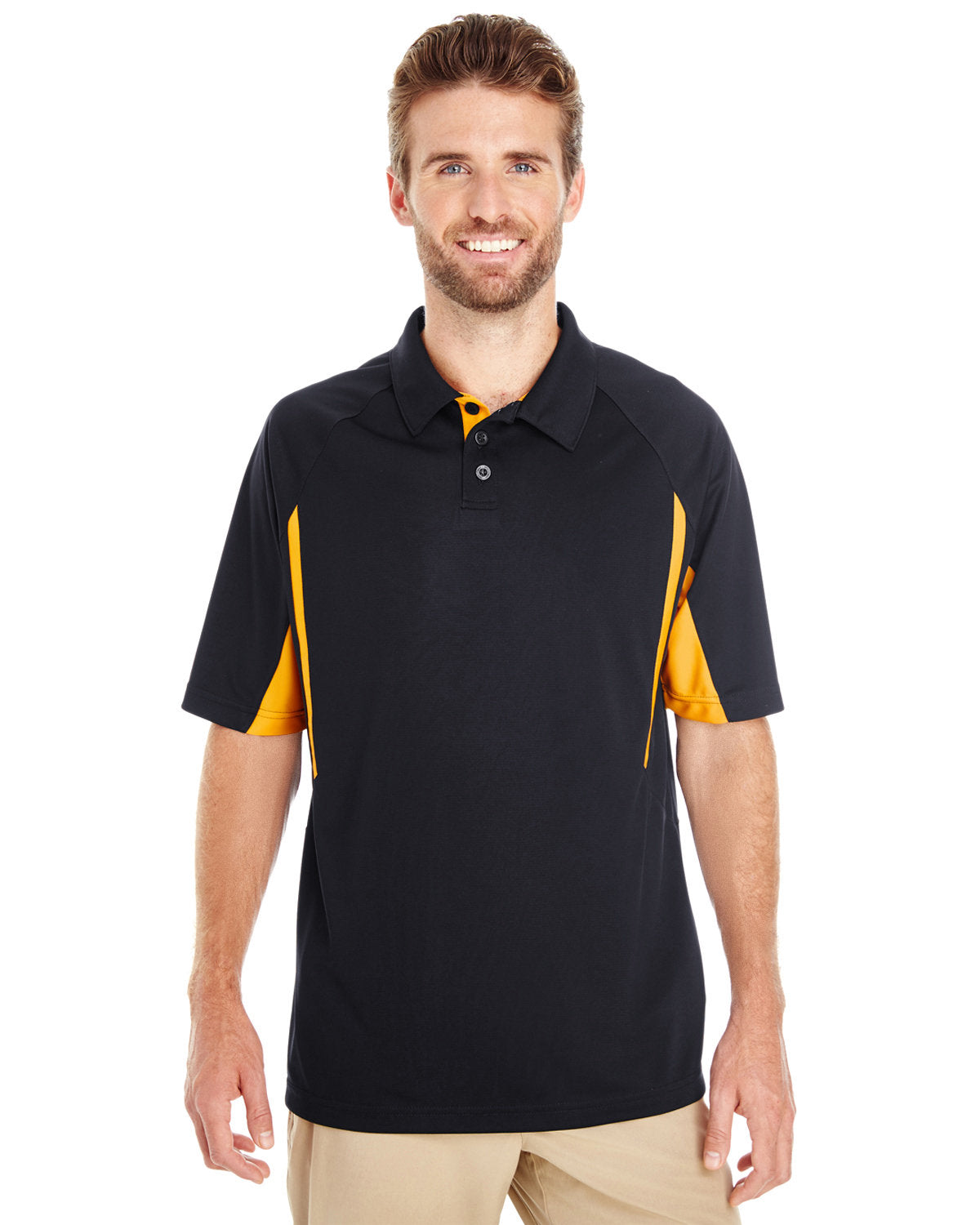 Holloway Men's Avenger Polo 222530 BLACK/ LT GOLD