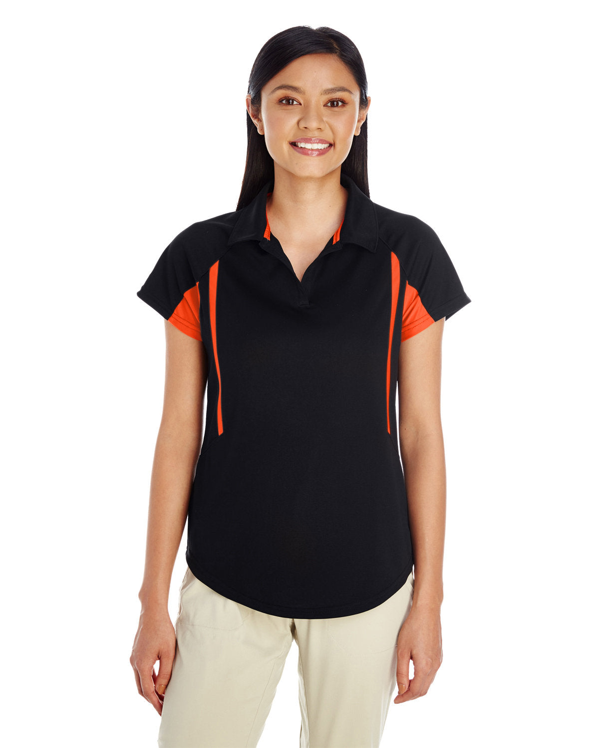 Holloway Ladies' Avenger Polo 222730 BLACK/ ORANGE