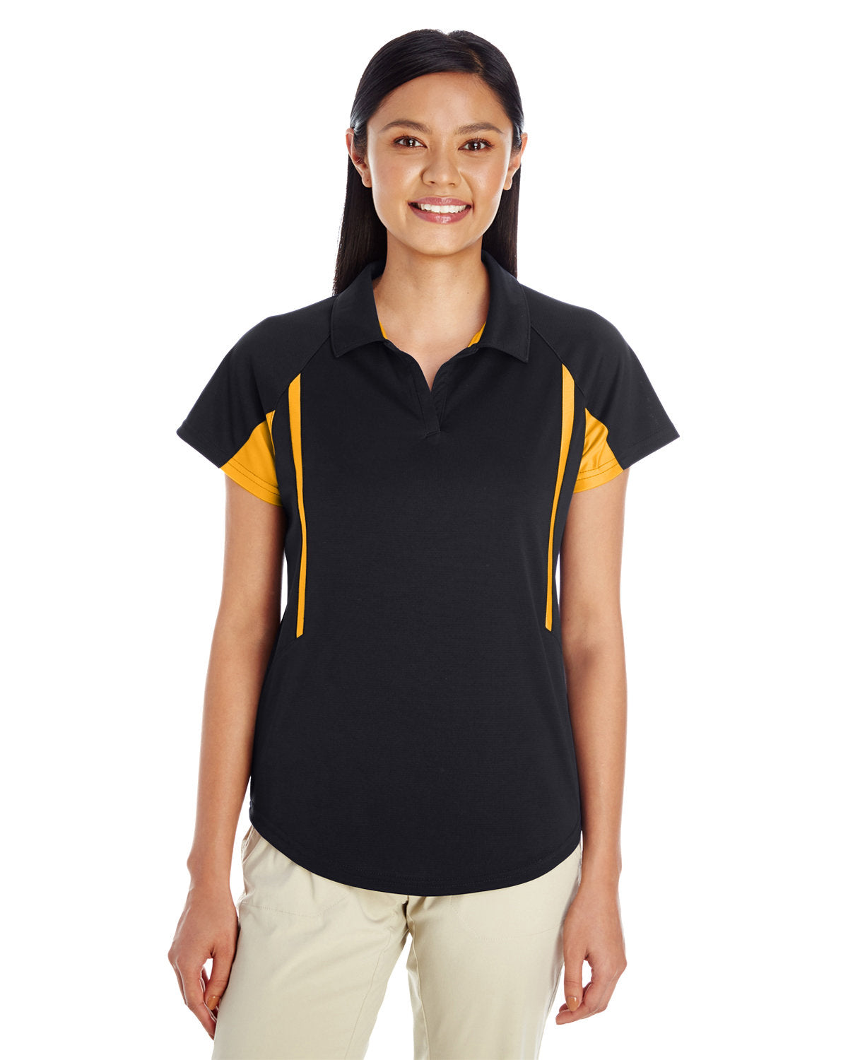 Holloway Ladies' Avenger Polo 222730 BLACK/ LT GOLD