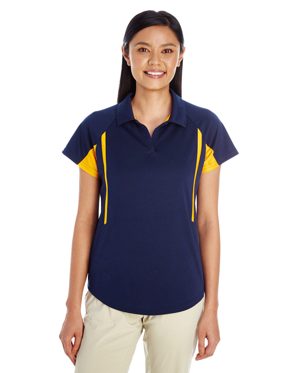 Holloway Ladies' Avenger Polo 222730 NAVY/ LIGHT GOLD