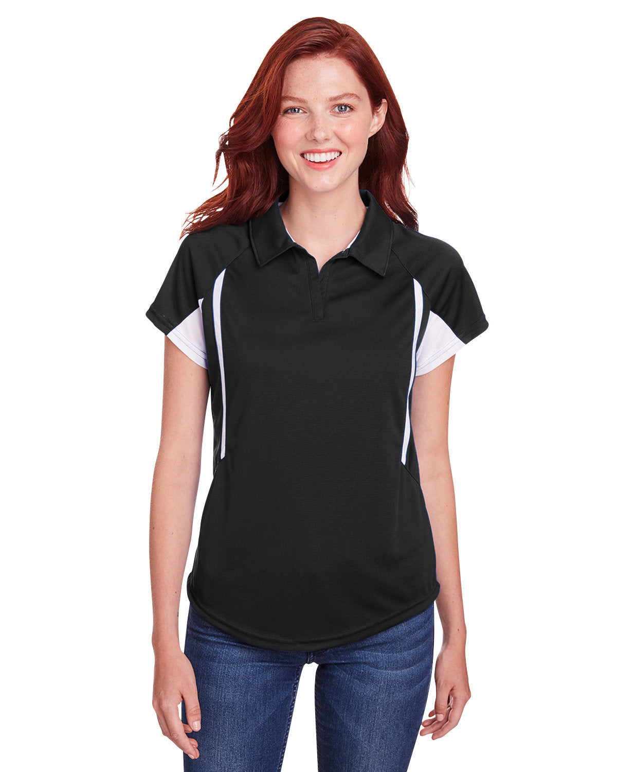 Holloway Ladies' Avenger Polo 222730 BLACK/ WHITE