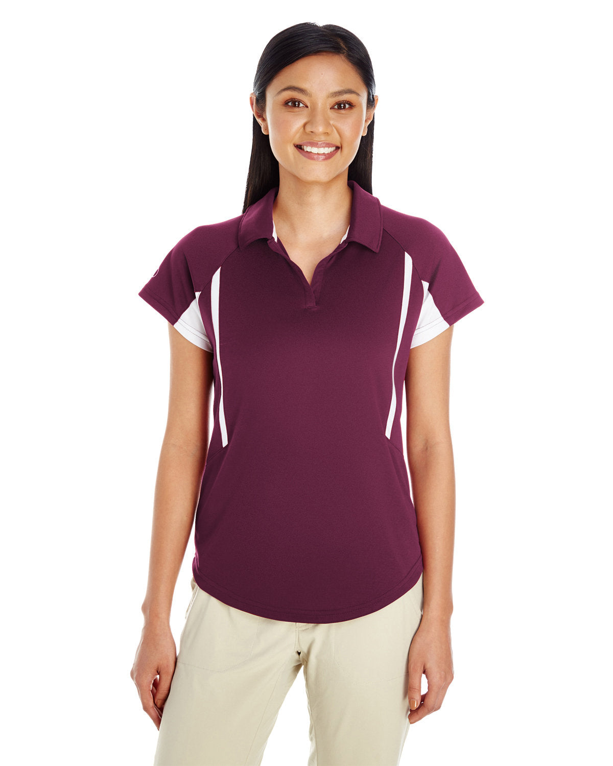 Holloway Ladies' Avenger Polo 222730 MAROON/ WHITE