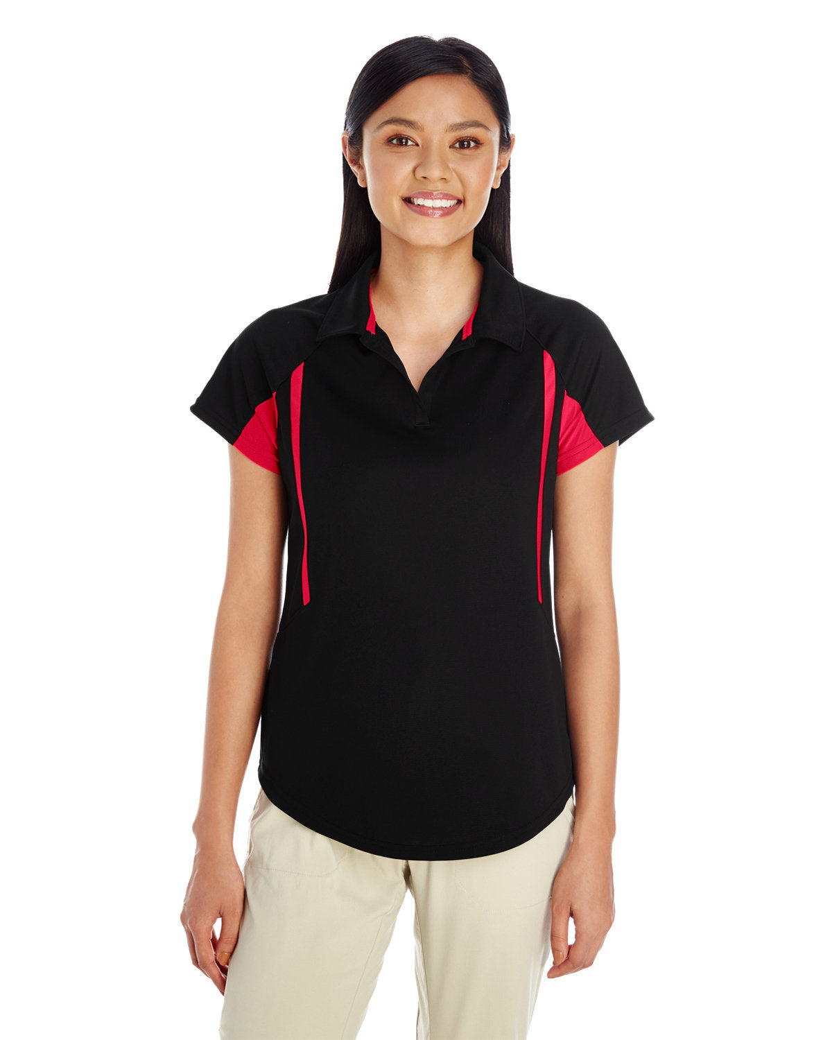 Holloway Ladies' Avenger Polo 222730 BLACK/ SCARLET