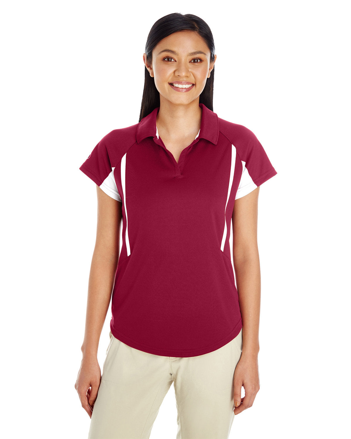 Holloway Ladies' Avenger Polo 222730 CARDINAL/ WHITE