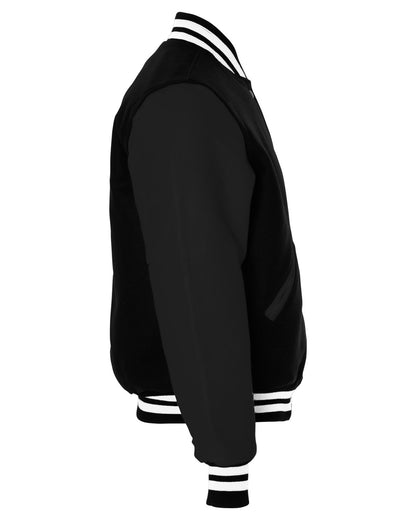 Holloway Adult Varsity Jacket 224183 BLACK/ BLCK/ WHT