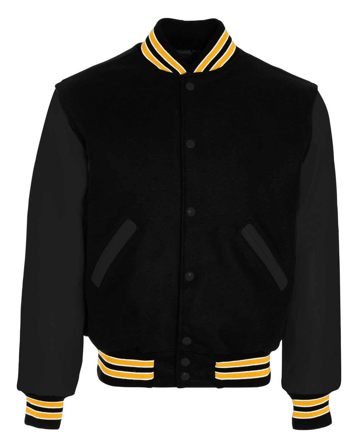 Holloway Adult Varsity Jacket 224183 BLACK/ LT GOLD