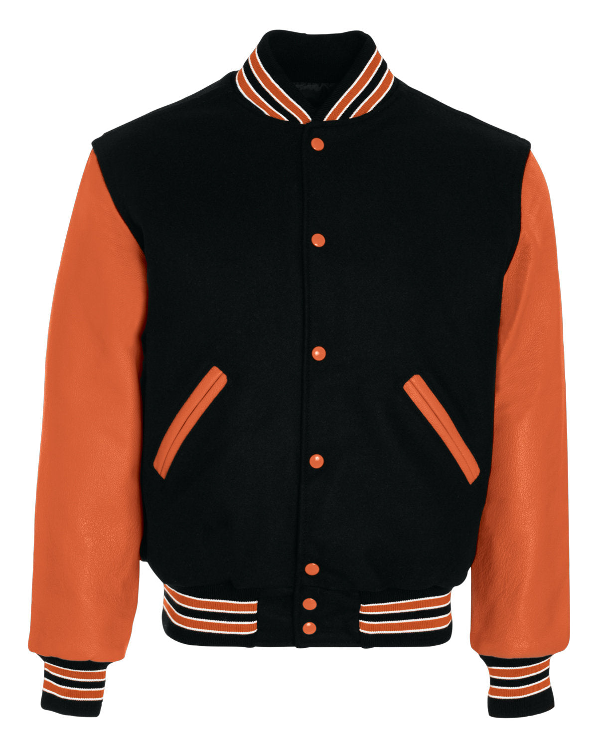 Holloway Adult Varsity Jacket 224183 BLK/ BURNT ORNGE