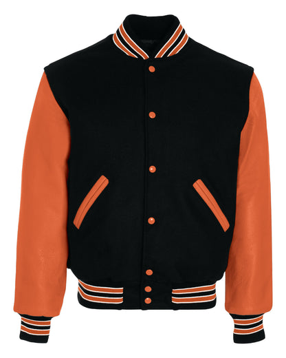 Holloway Adult Varsity Jacket 224183 BLK/ BURNT ORNGE