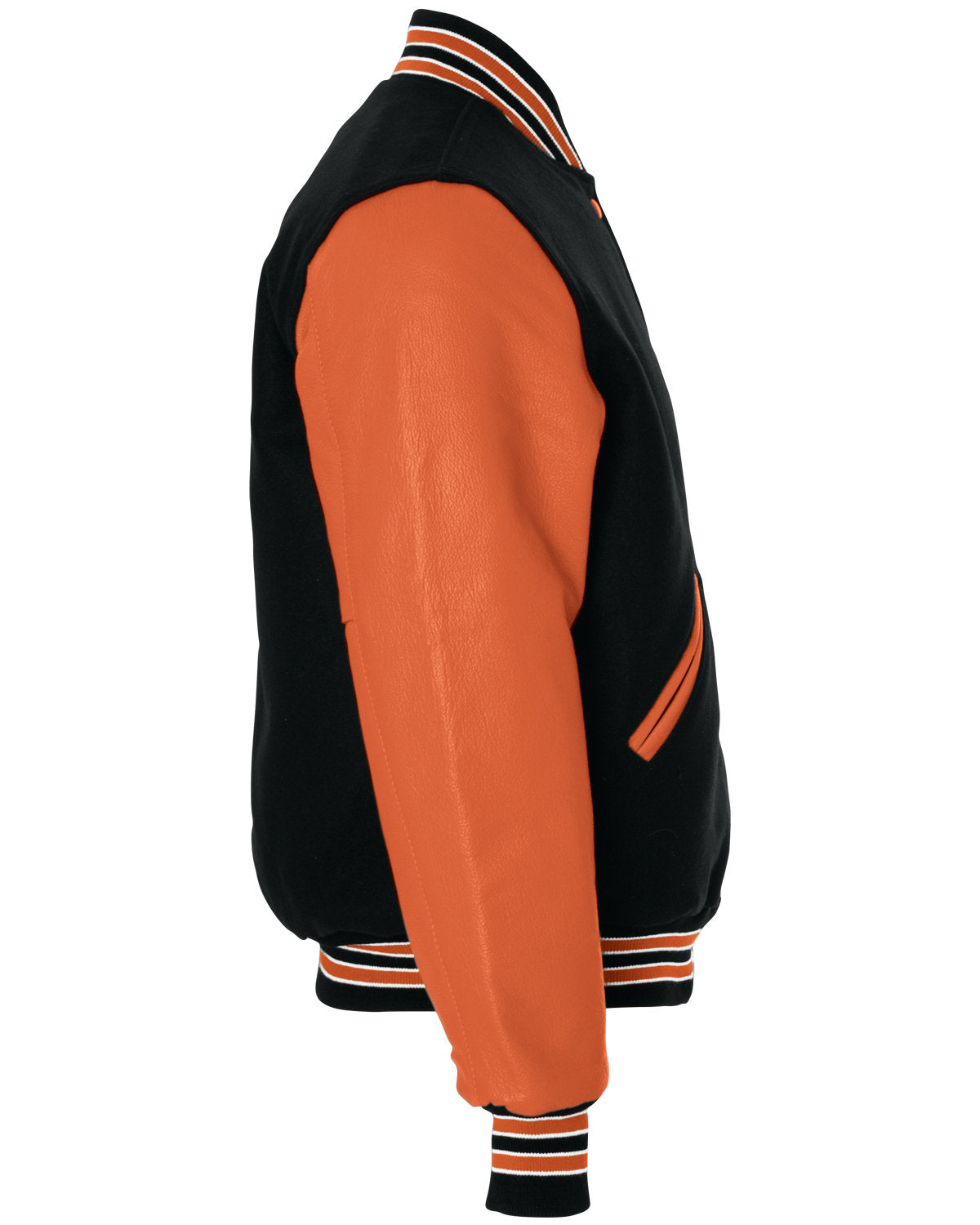 Holloway Adult Varsity Jacket 224183 BLK/ BURNT ORNGE