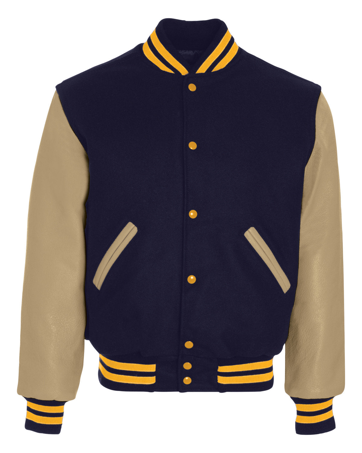 Holloway Adult Varsity Jacket 224183 D NV/ CRM/ L GLD