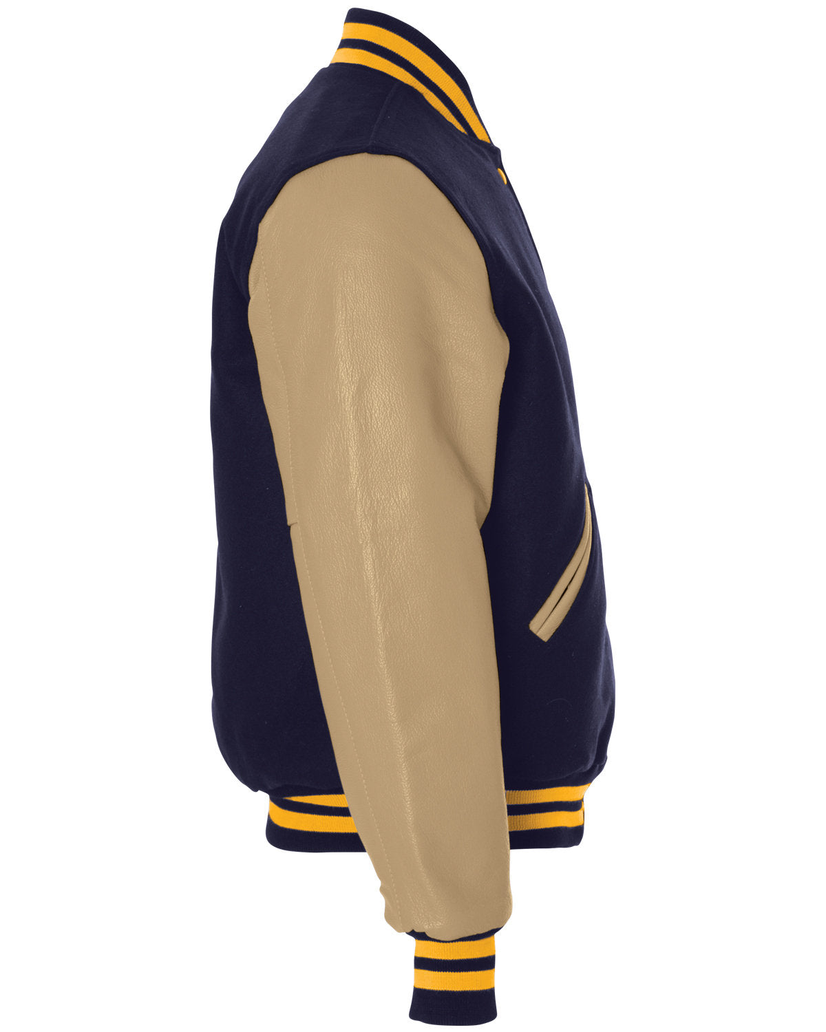 Holloway Adult Varsity Jacket 224183 D NV/ CRM/ L GLD