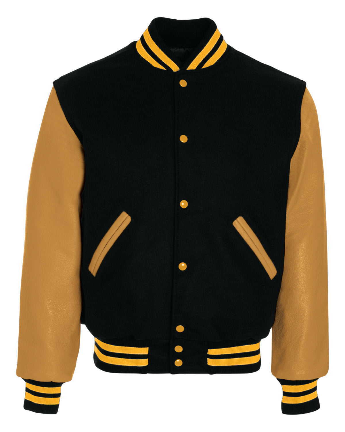 Holloway Adult Varsity Jacket 224183 BK/ L GLD/ L GLD