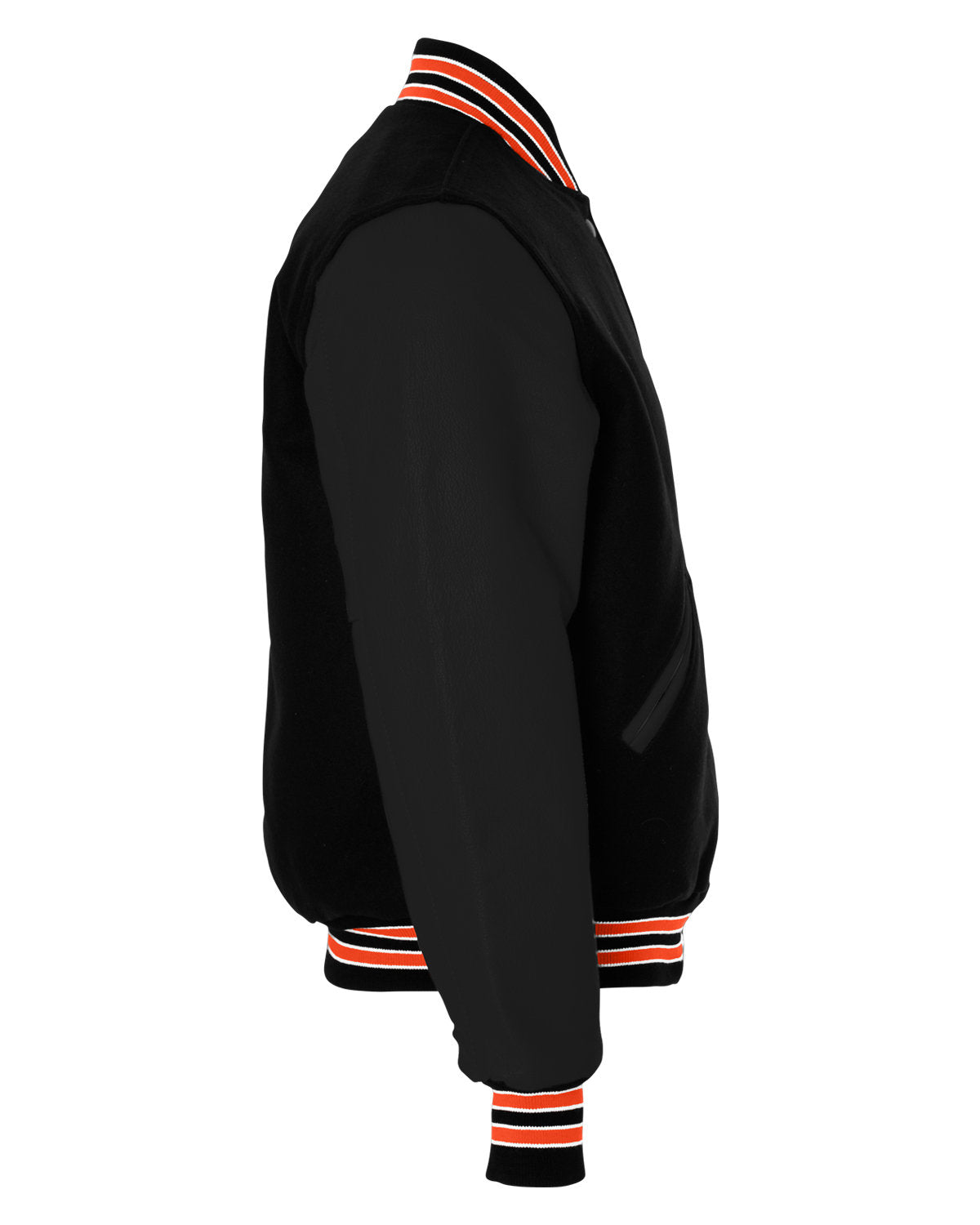 Holloway Adult Varsity Jacket 224183 BLK/ BRNT ORANGE