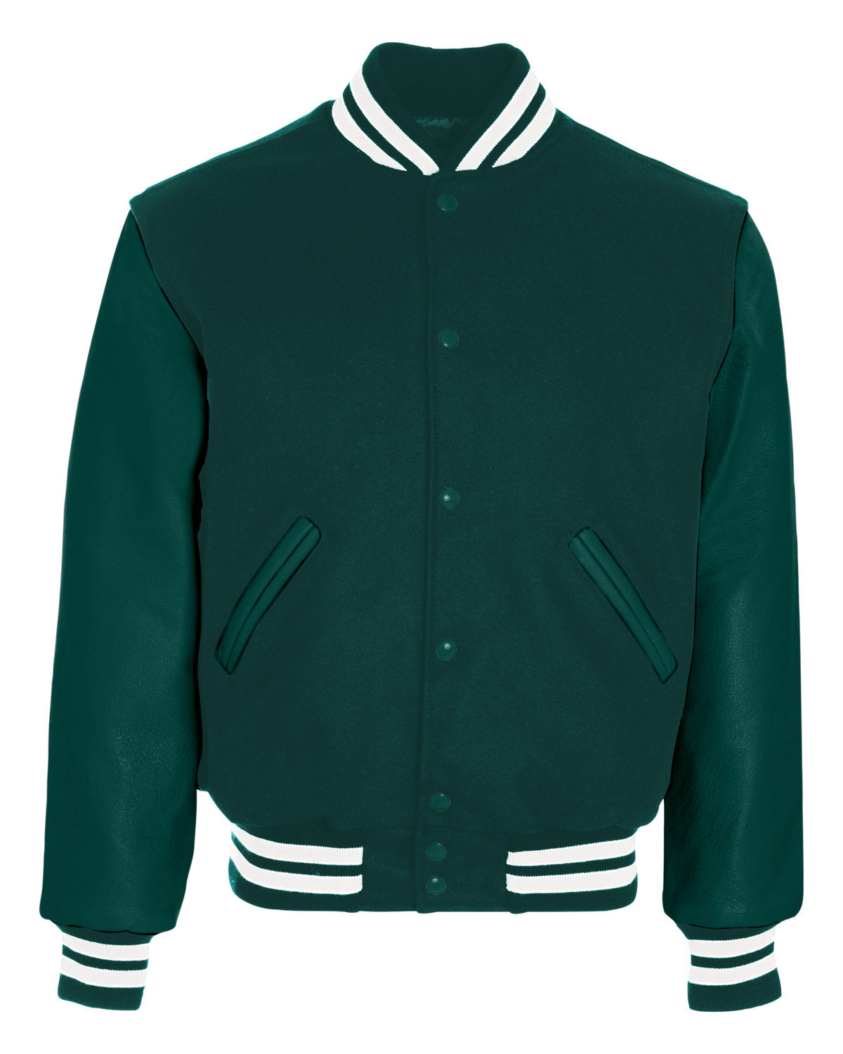 Holloway Adult Varsity Jacket 224183 MRTL/ D GRN/ WHT