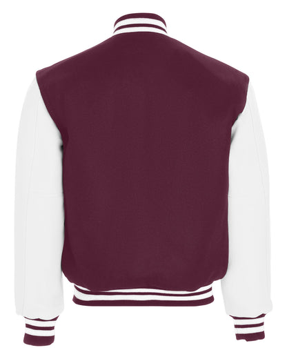 Holloway Adult Varsity Jacket 224183 MAROON/ WHITE