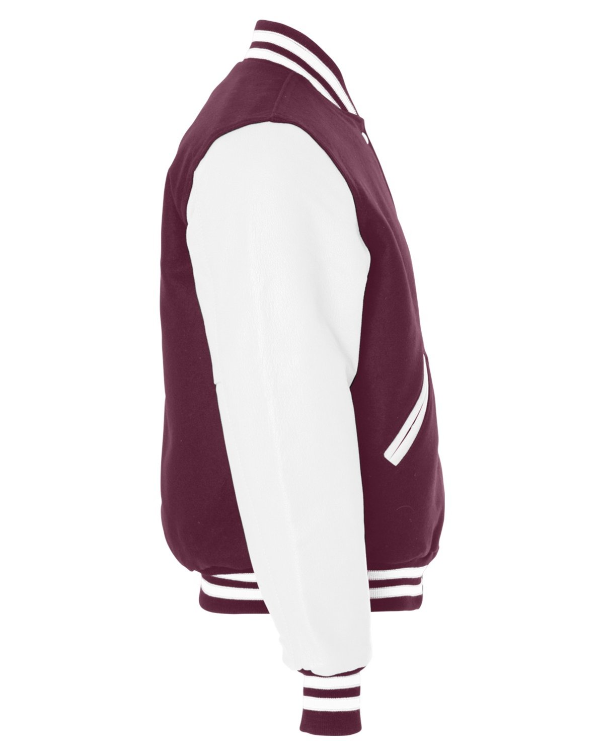 Holloway Adult Varsity Jacket 224183 MAROON/ WHITE