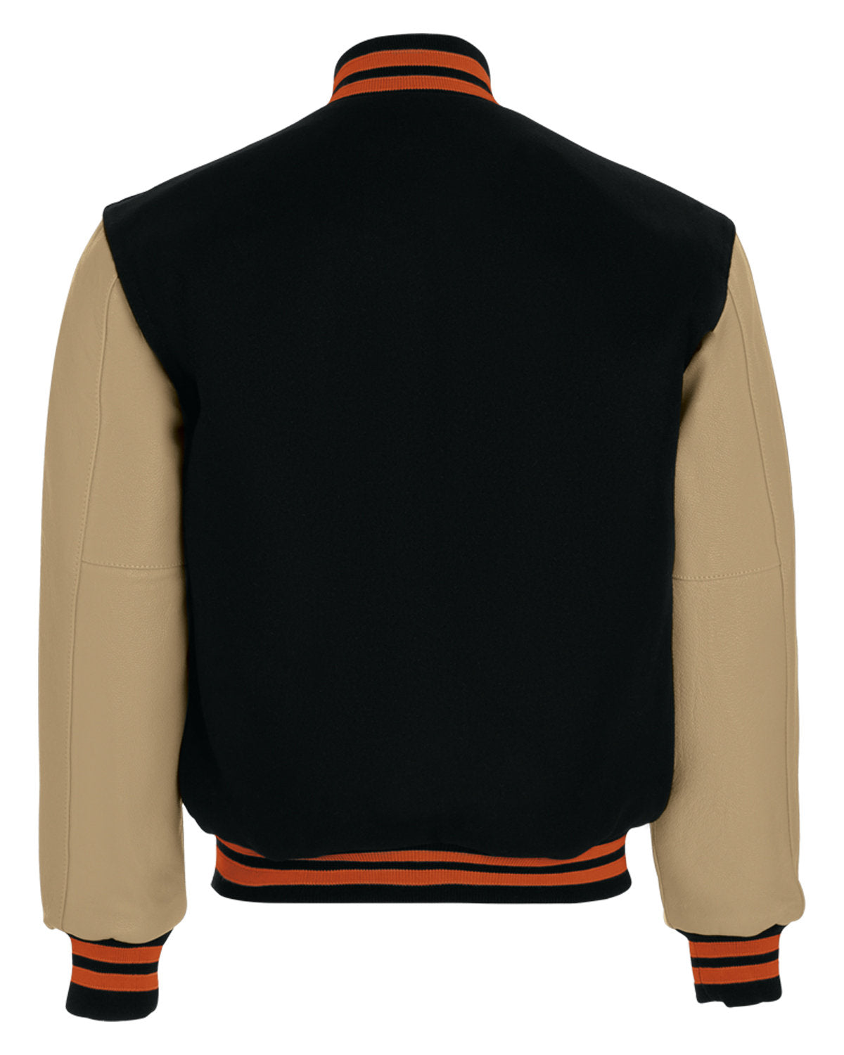 Holloway Adult Varsity Jacket 224183 BK/ CRM/ BT ORNG