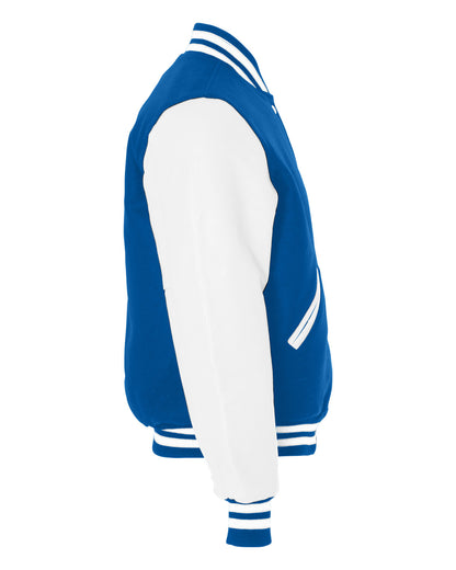 Holloway Adult Varsity Jacket 224183 DRK ROYAL/ WHITE