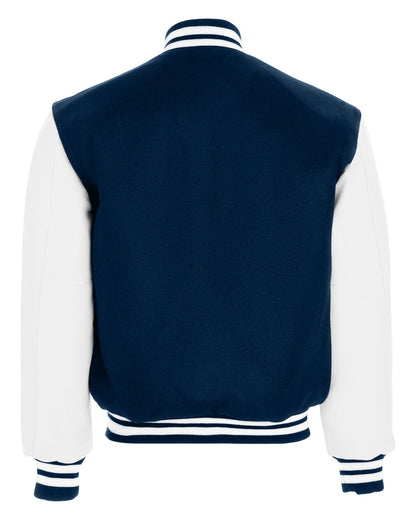 Holloway Adult Varsity Jacket 224183 DARK NAVY/ WHITE