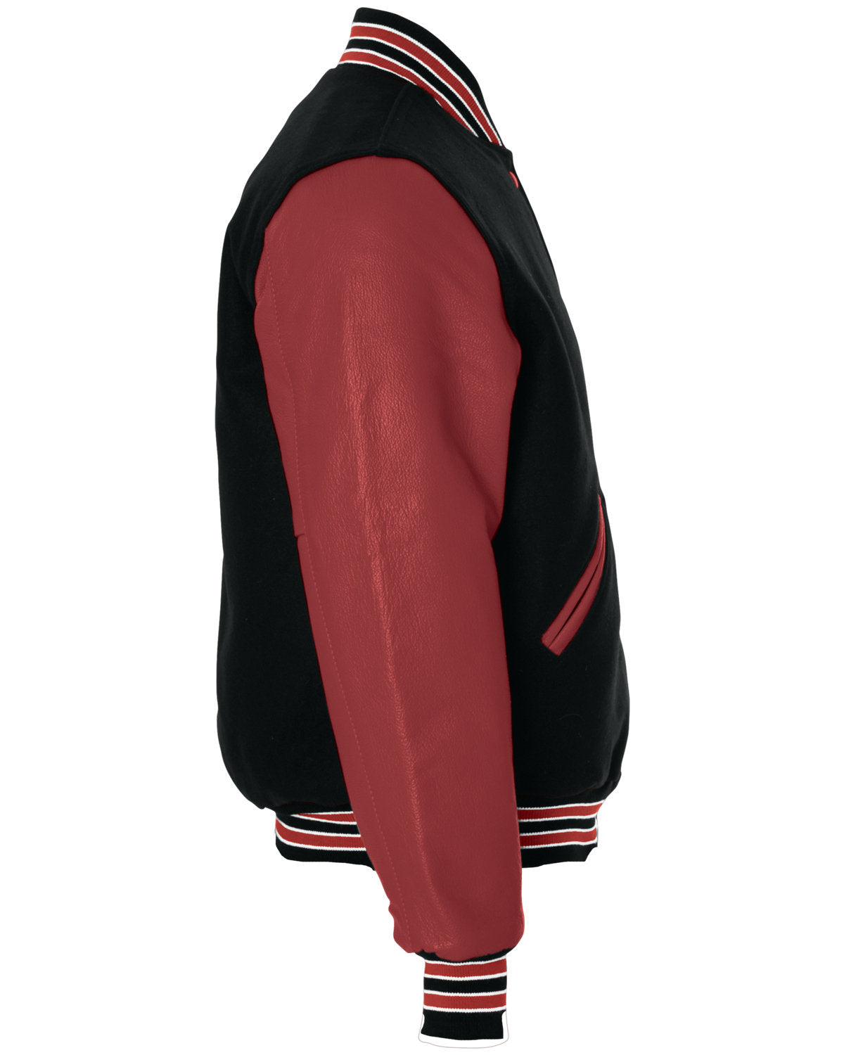 Holloway Adult Varsity Jacket 224183 BK/ SCRLT/ SCRLT