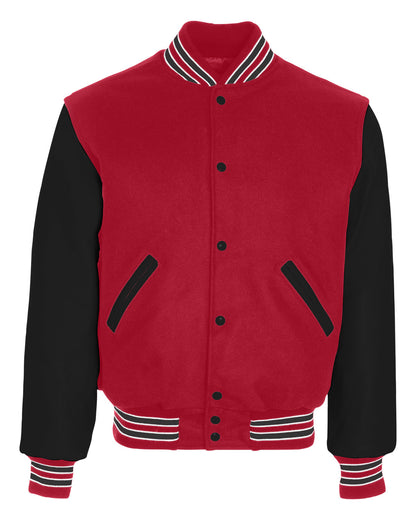 Holloway Adult Varsity Jacket 224183 SCARLT/ BLK/ WHT