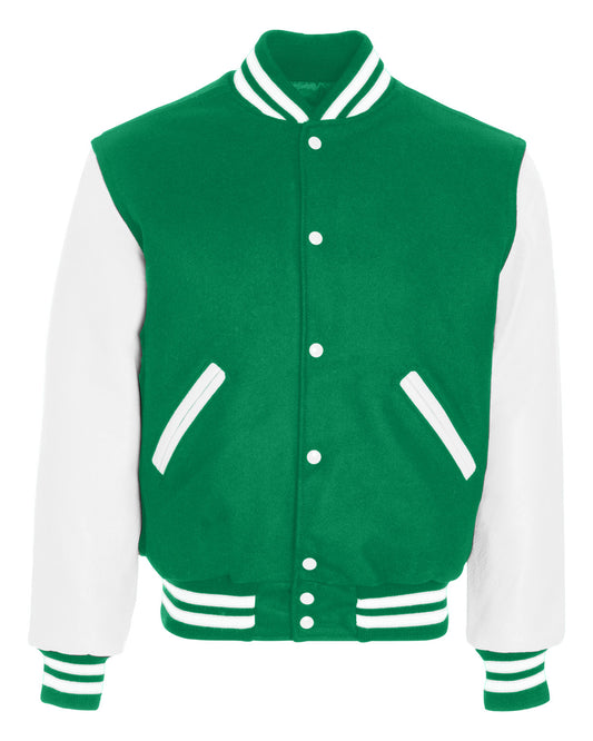 Holloway Adult Varsity Jacket 224183 KELLY/ WHITE