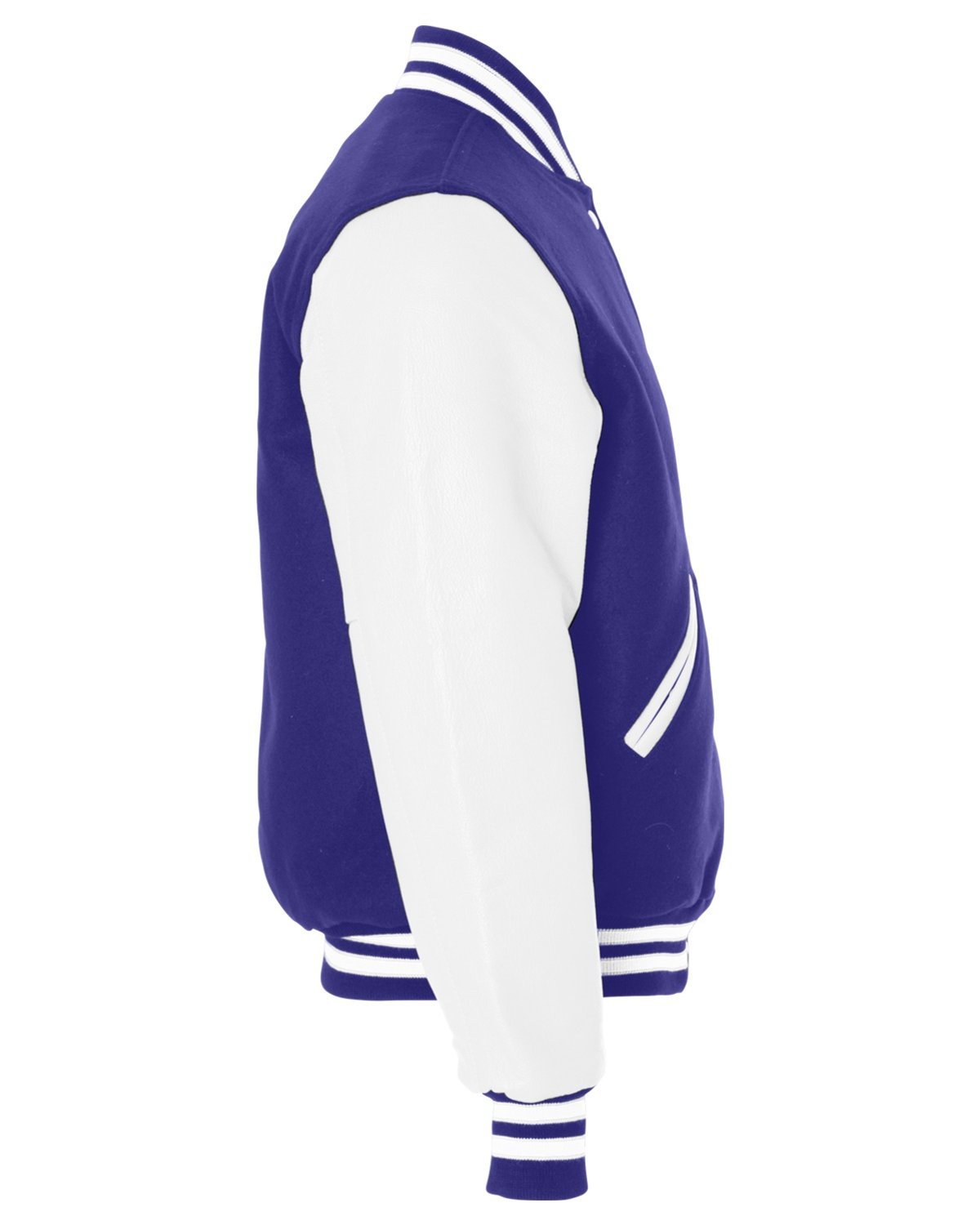 Holloway Adult Varsity Jacket 224183 PURPLE/ WHITE