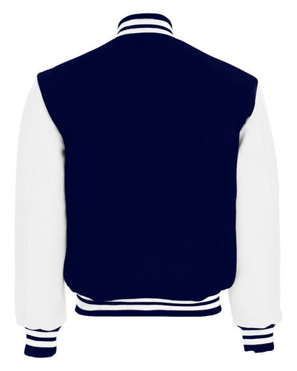 Holloway Adult Varsity Jacket 224183 TRUE NAVY/ WHITE