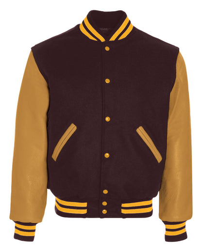 Holloway Adult Varsity Jacket 224183 MAROON/ LT GOLD