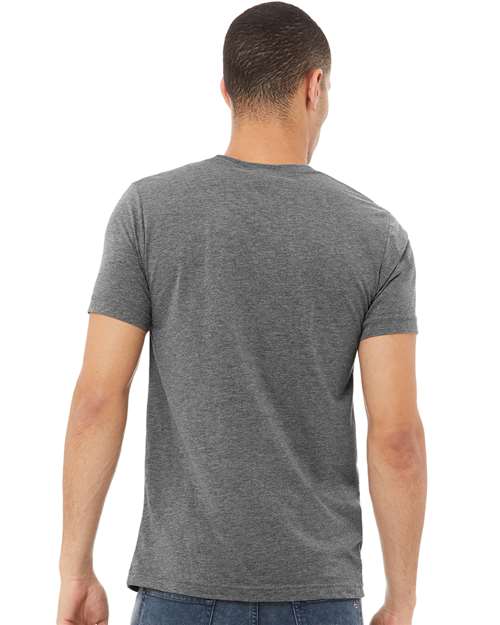 BELLA + CANVAS Triblend Tee 3413 Grey Triblend Custom Embroidered Business Logo