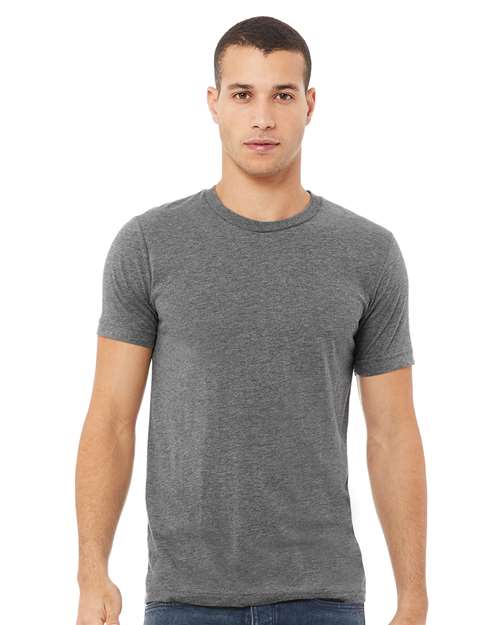 Custom Embroidered  BELLA + CANVAS Triblend Tee 3413 Grey Triblend