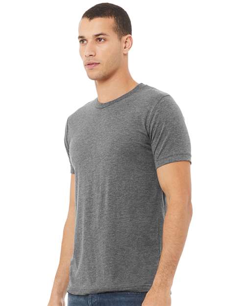 BELLA + CANVAS Triblend Tee 3413 Grey Triblend Custom Embroidered Business Logo