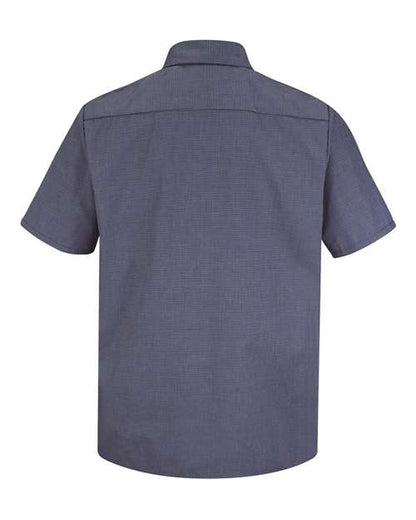 Custom EmbroideredRed Kap Men's Premium Short Sleeve Work Shirt 1515 EX-Blue/ Charcoal