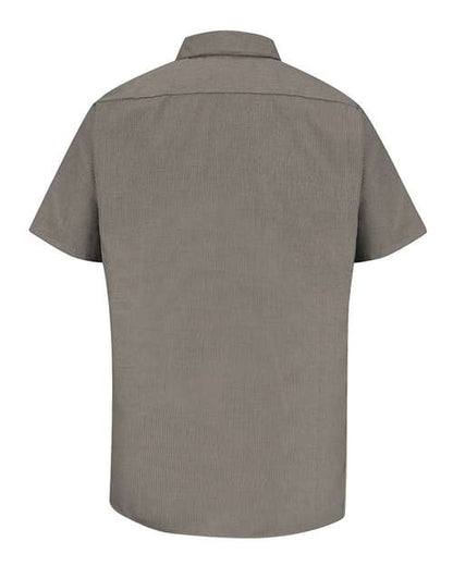 Custom EmbroideredRed Kap Men's Premium Short Sleeve Work Shirt 1515 KB-Khaki/ Black Microcheck