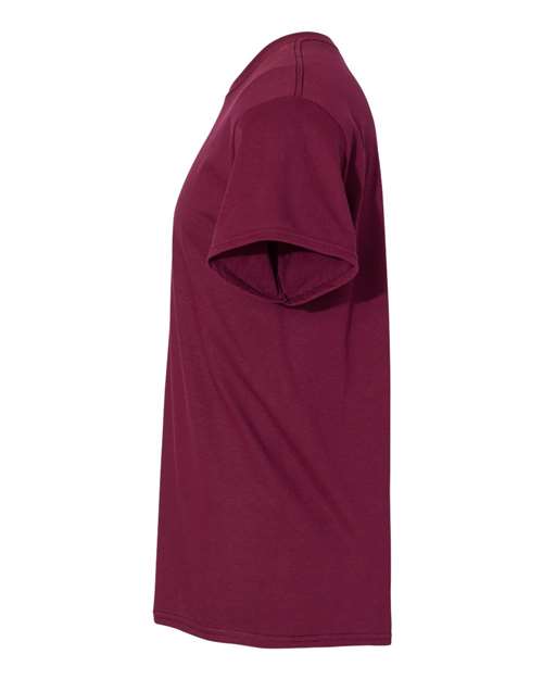 Gildan USA-Made Fine Jersey T-Shirt 5000 Maroon Custom Embroidered Business Logo